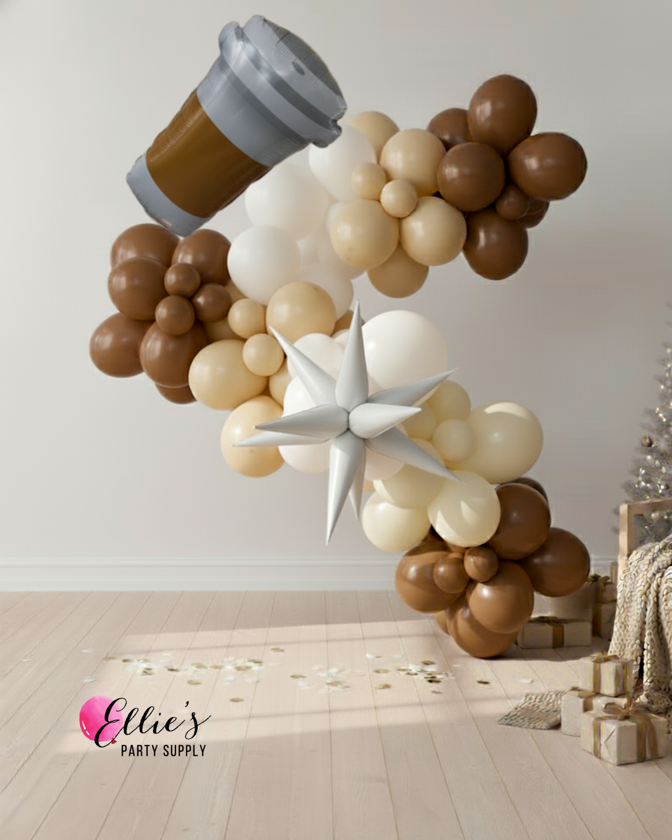 Chic Cocoa Balloon Cluster Garland
