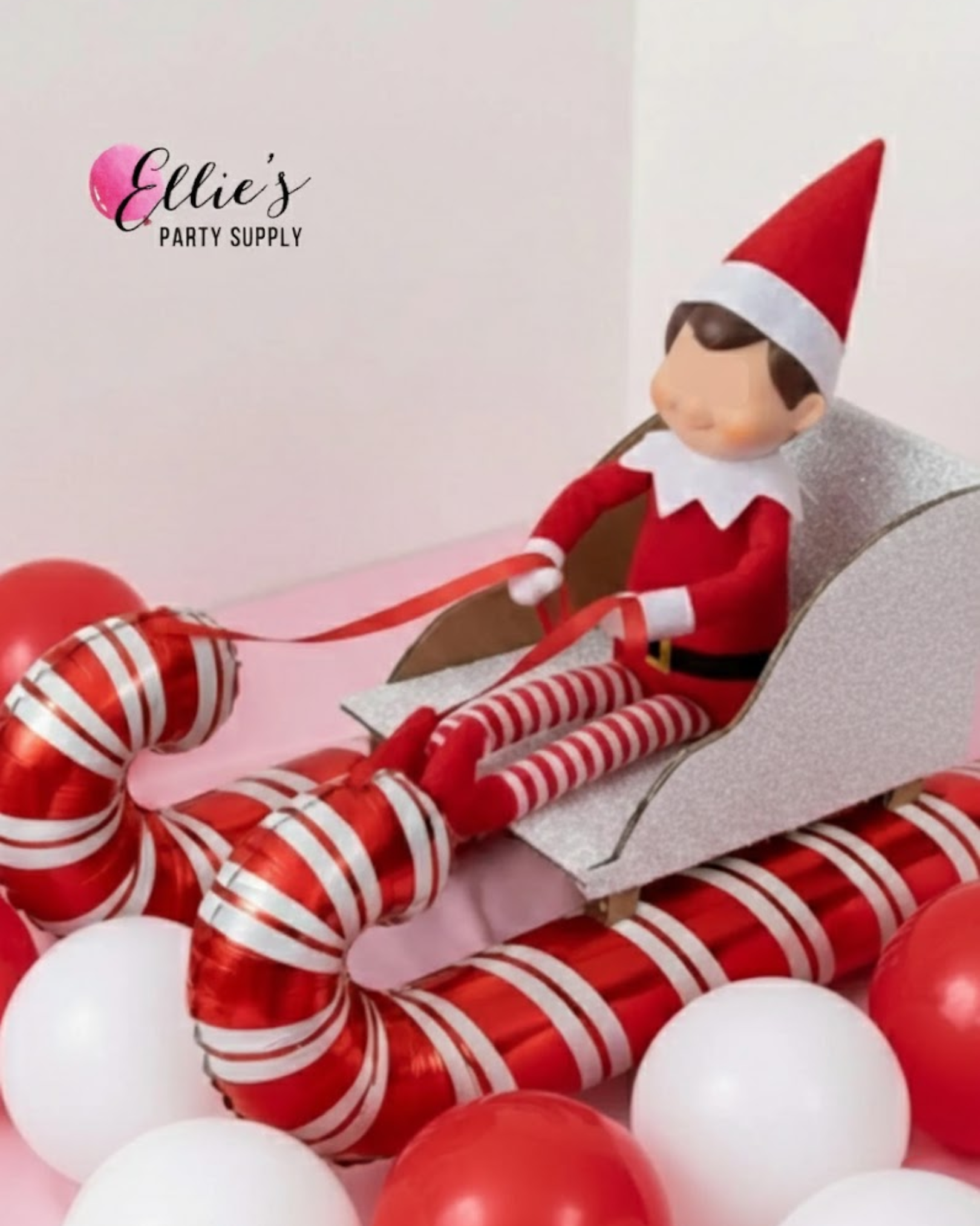 Elf Candy Cane Sleigh Balloon Kit | Elf Figure Not Included