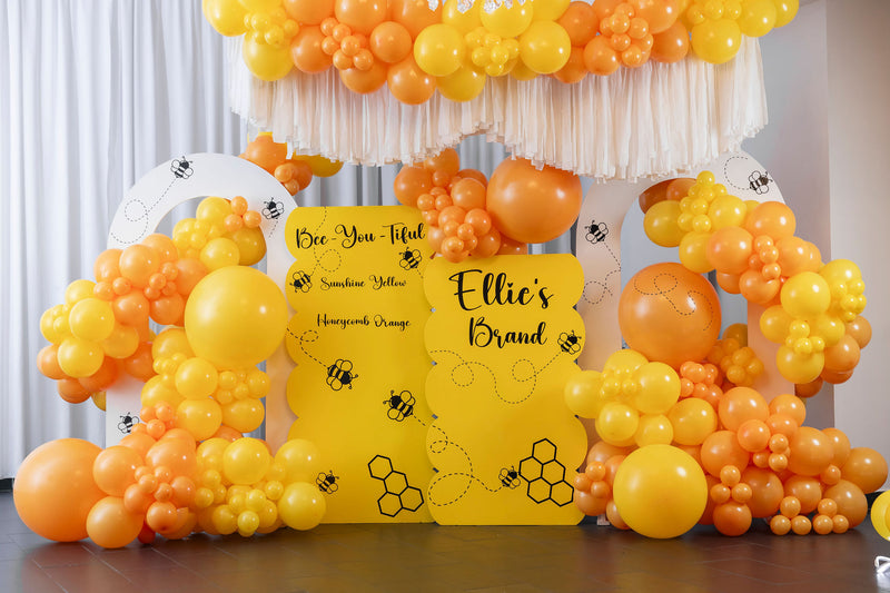 Honeycomb Balloons (Yellow Orange) | Bulk Latex Balloon Bags | DIY + Pro Packs - Ellie's Party Supply