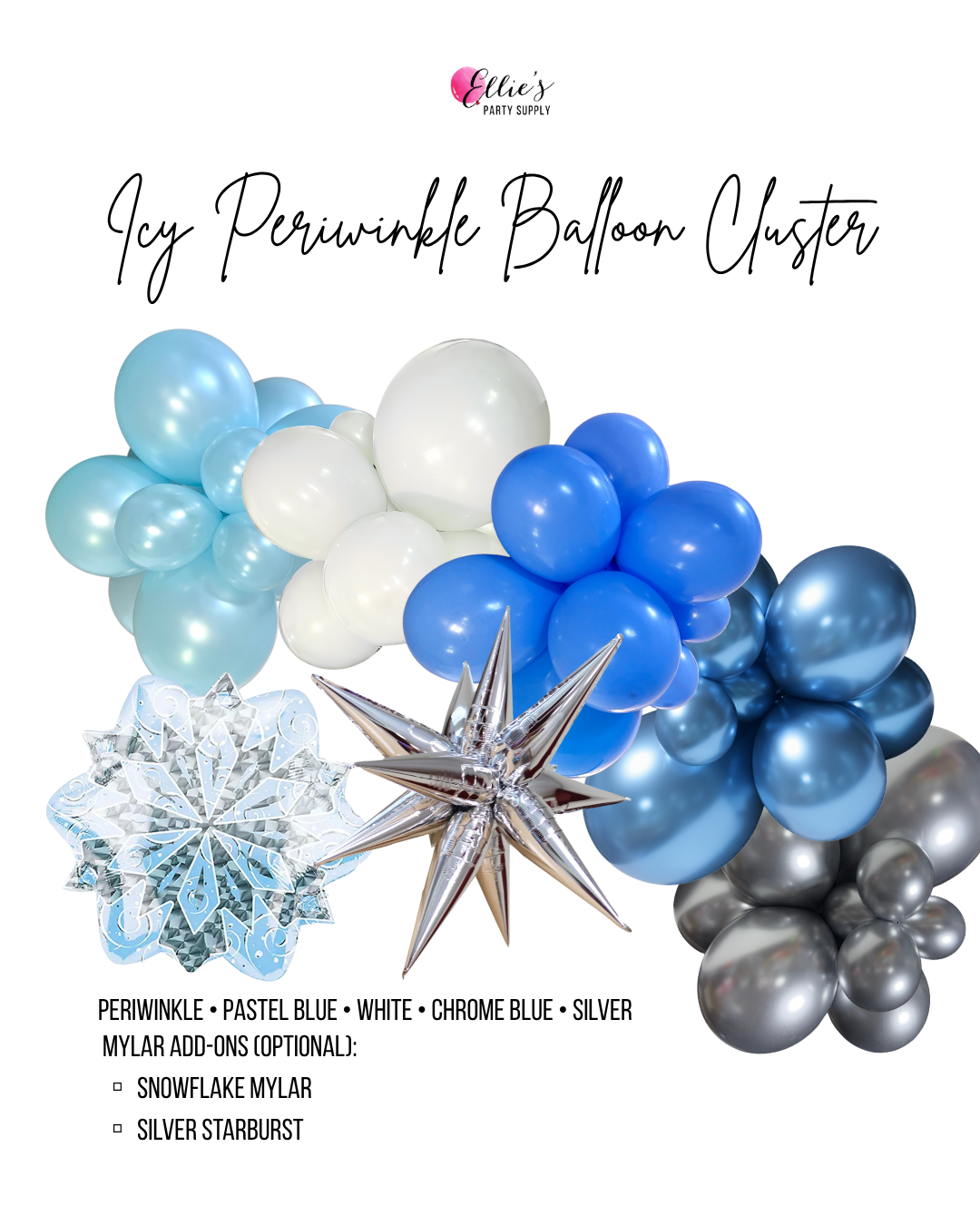 Icy Periwinkle Balloon Cluster Garland