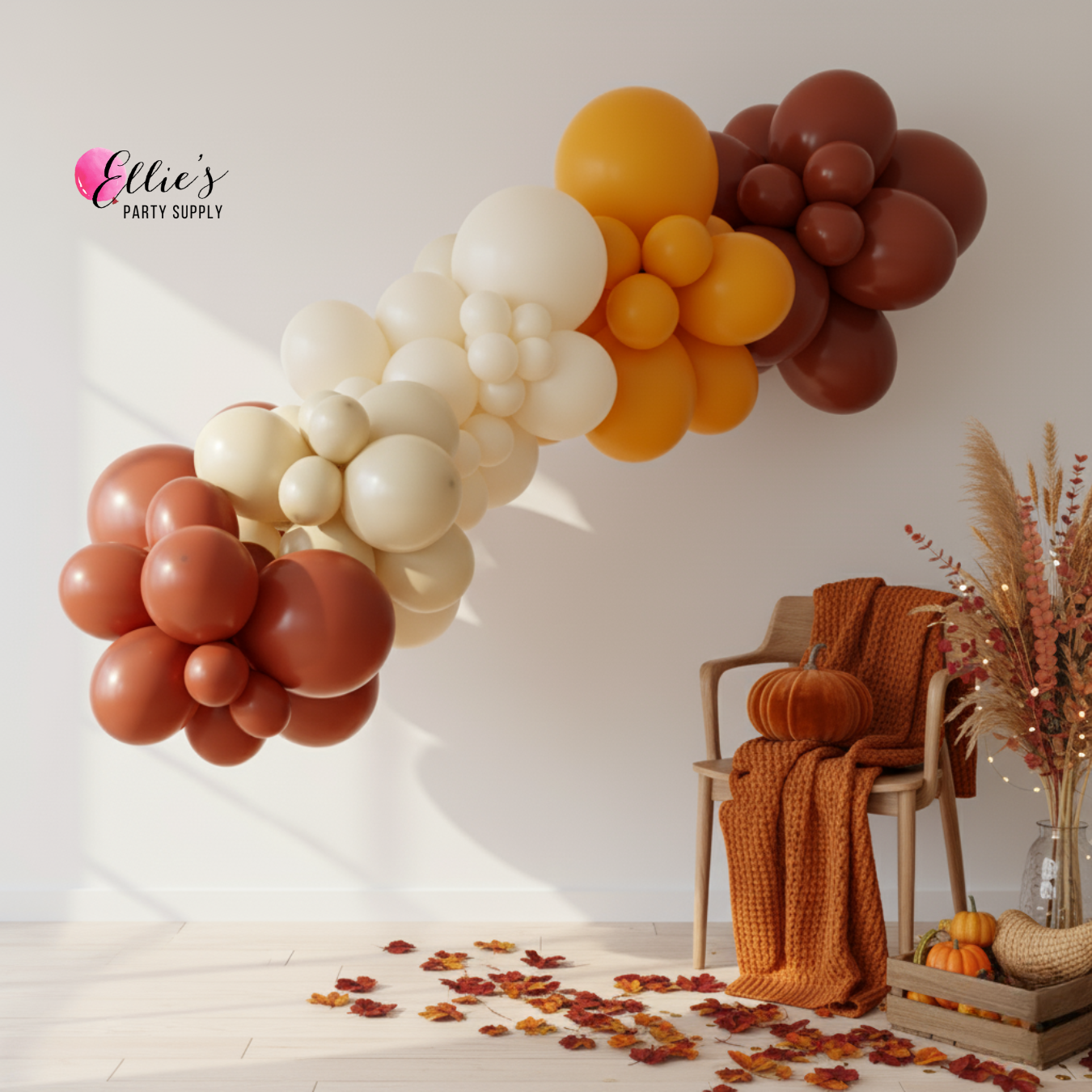Pumpkin Spice Latte Balloon Garland Cluster – Pre-Fall Garland Cluster