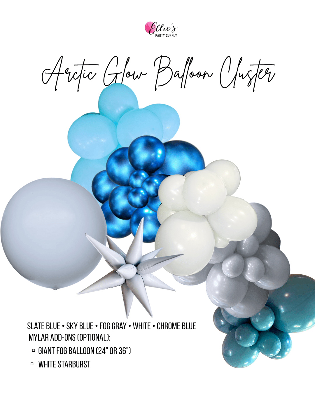 Arctic Glow Balloon Cluster Garland - Ellie's Party Supply
