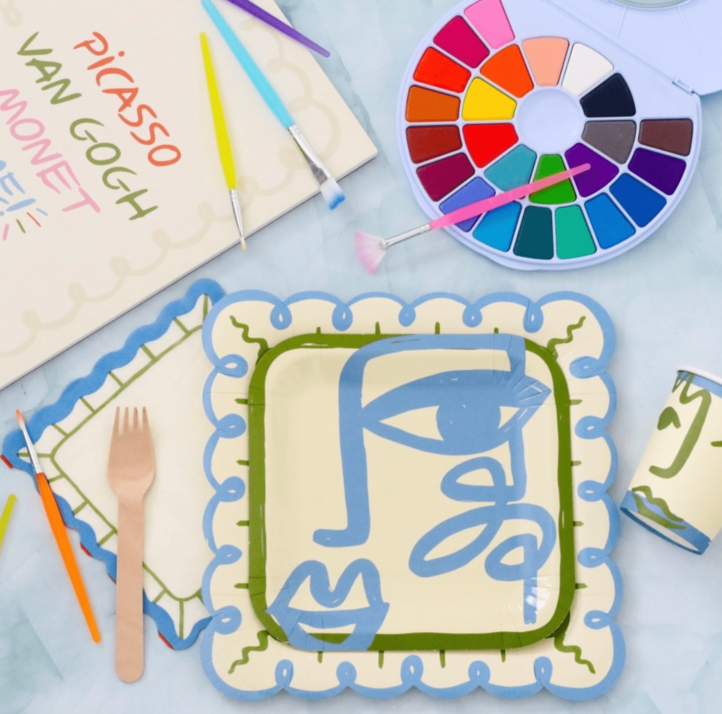 Art Party Dessert Plates (x 12) - Ellie's Party Supply