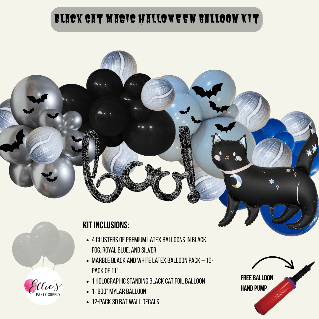 Black Cat Magic Halloween Balloon Kit – Trunk or Treat - Ellie's Party Supply