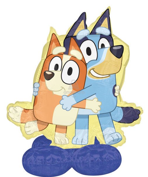 Bluey AirLoonz – 46" Foil | Bluey & Bingo | Self - Standing Balloon (Air Fill Only) - Ellie's Party Supply