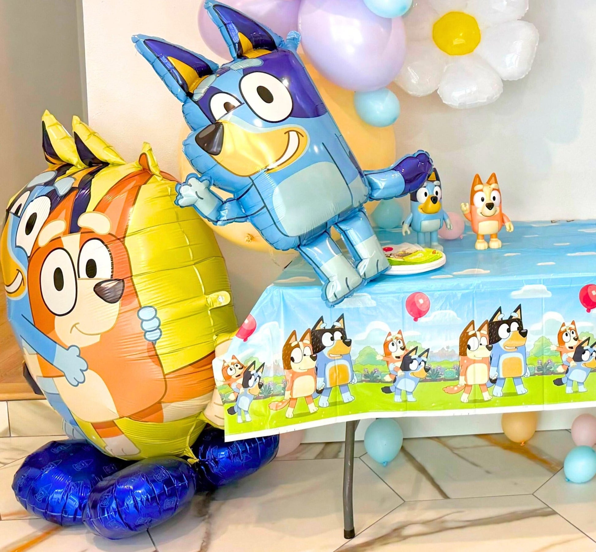 Bluey AirLoonz – 46" Foil | Bluey & Bingo | Self - Standing Balloon (Air Fill Only) - Ellie's Party Supply
