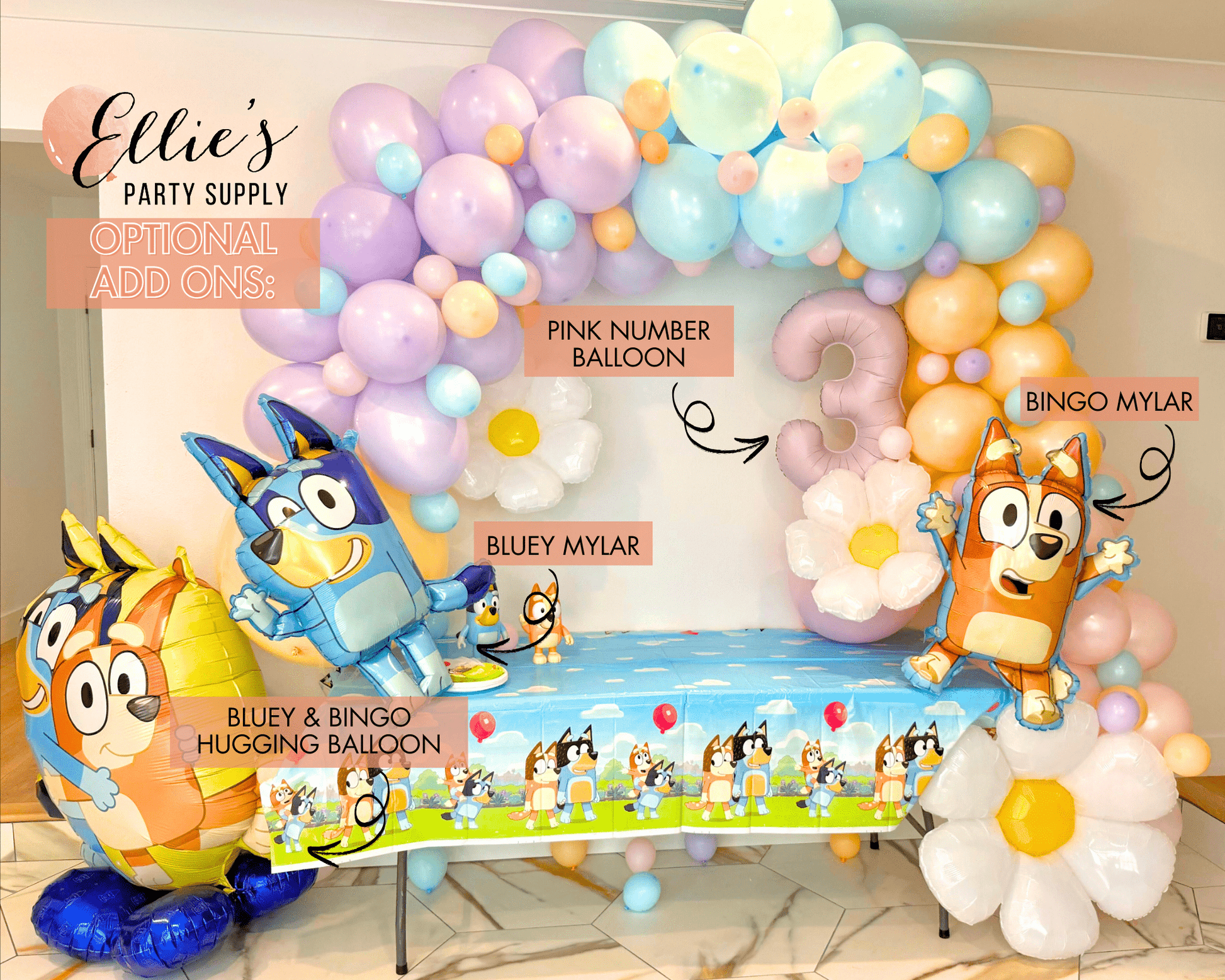 Bluey - Inspired Balloon Garland | Kids' Party Balloon Arch Kit - Ellie's Party Supply