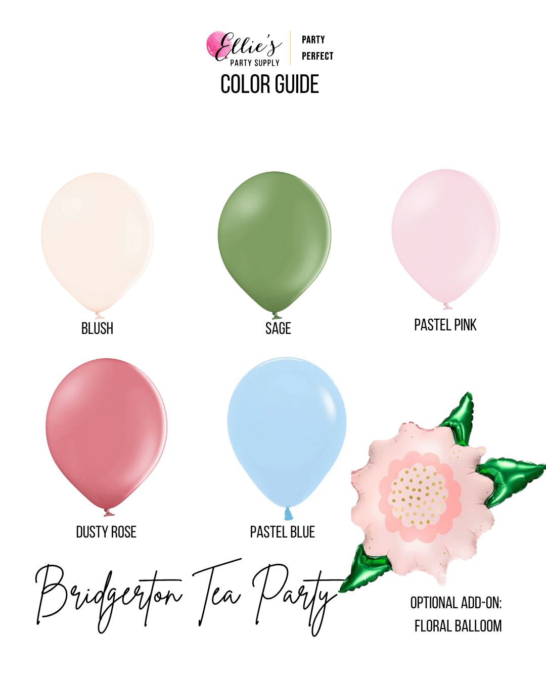 Bridgerton Tea Party Balloon Garland Kit - Ellie's Party Supply