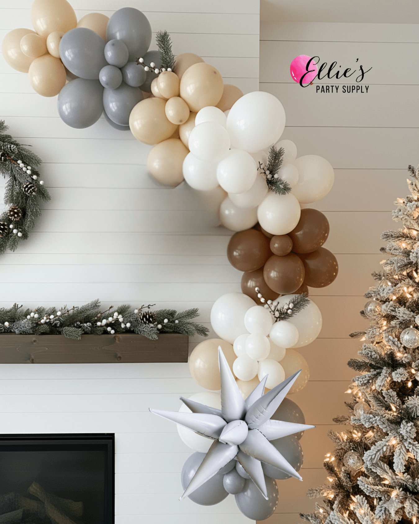 Chic Cocoa Balloon Cluster Garland - Ellie's Party Supply