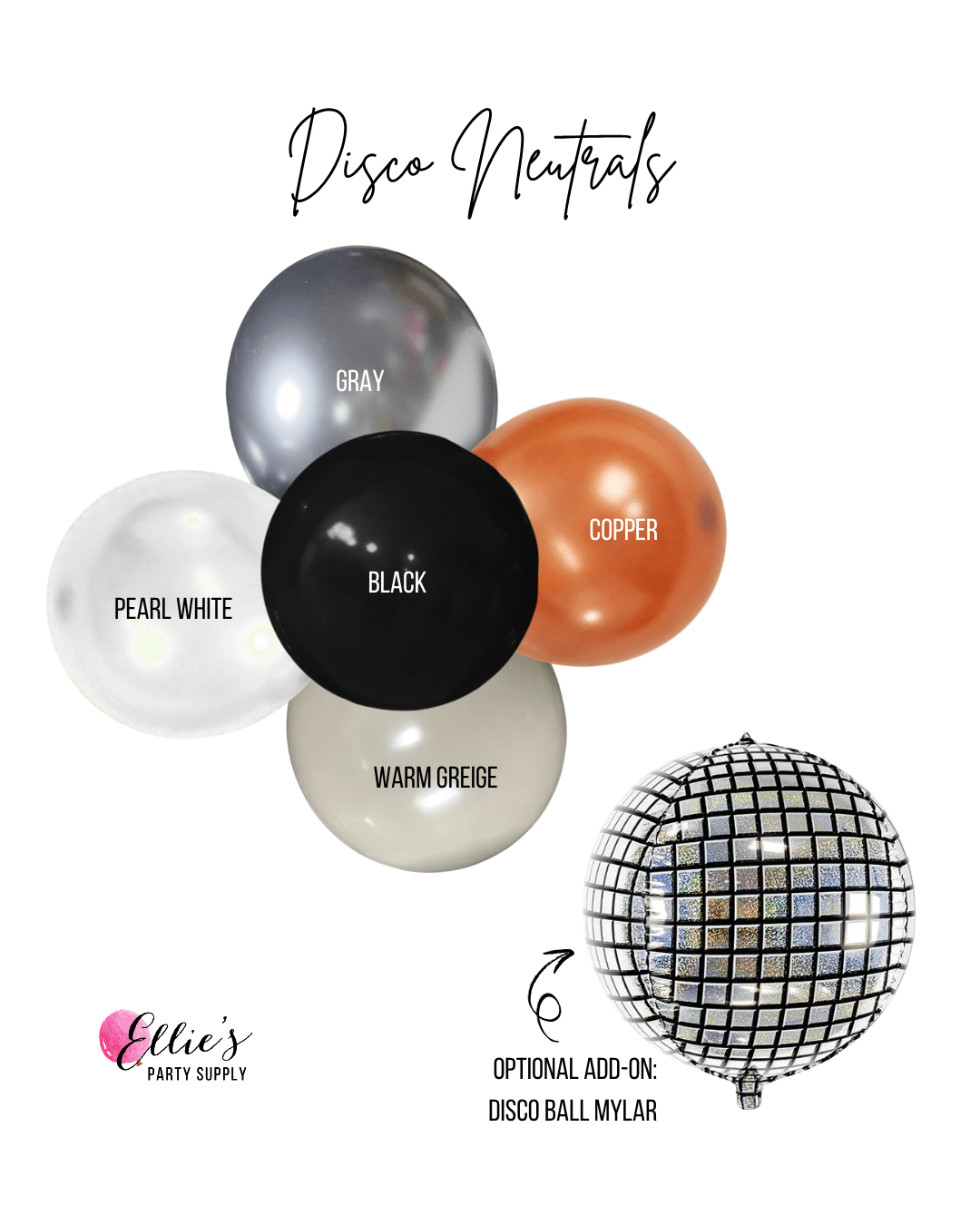 Disco Neutrals Retro Glam Balloon Garland Kit - Ellie's Party Supply