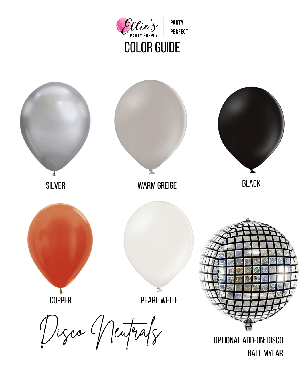 Disco Neutrals Retro Glam Balloon Garland Kit - Ellie's Party Supply