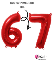 Elf 6 & 7 Red Prank Balloon Kit | Elf Figure Not Included - Ellie's Party Supply