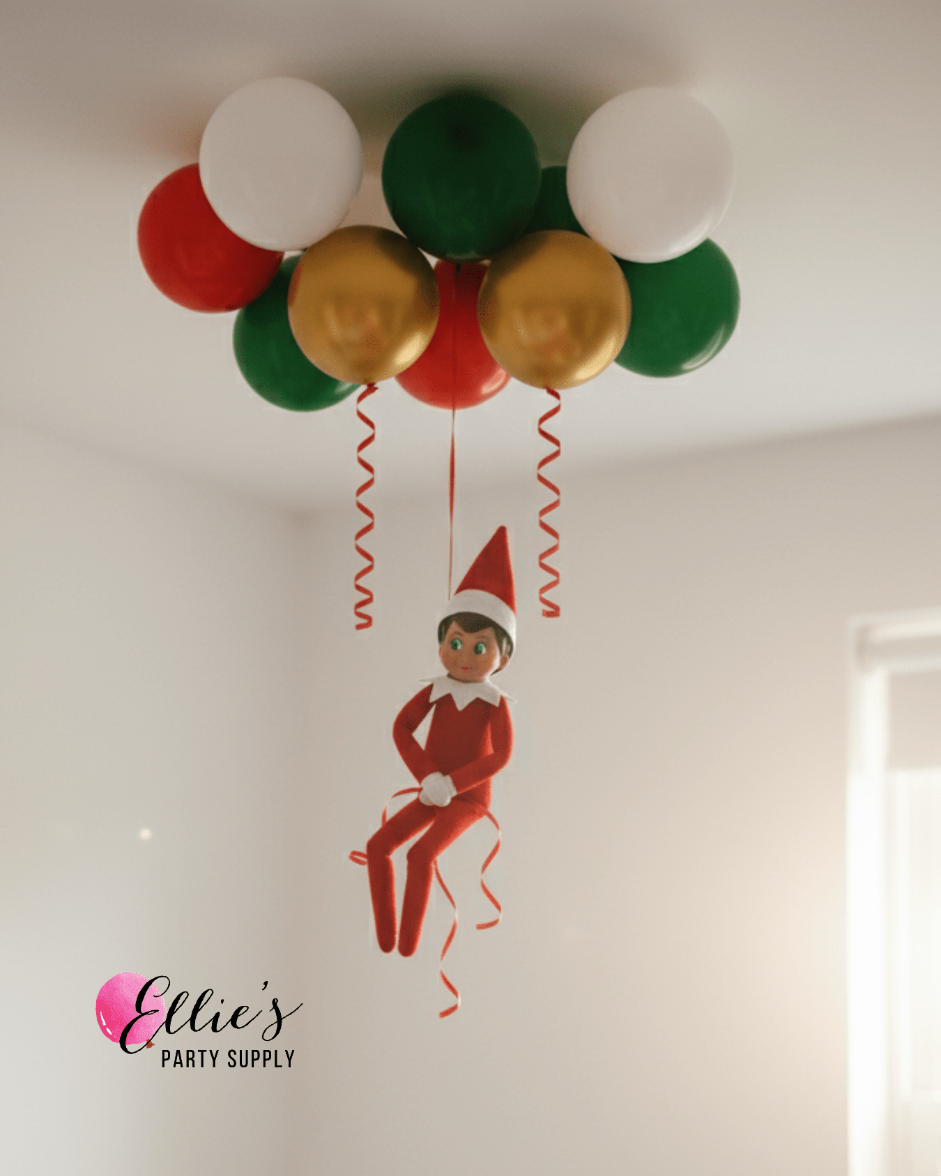 Elf Arrival Balloon Ceiling Drop Kit - Ellie's Party Supply