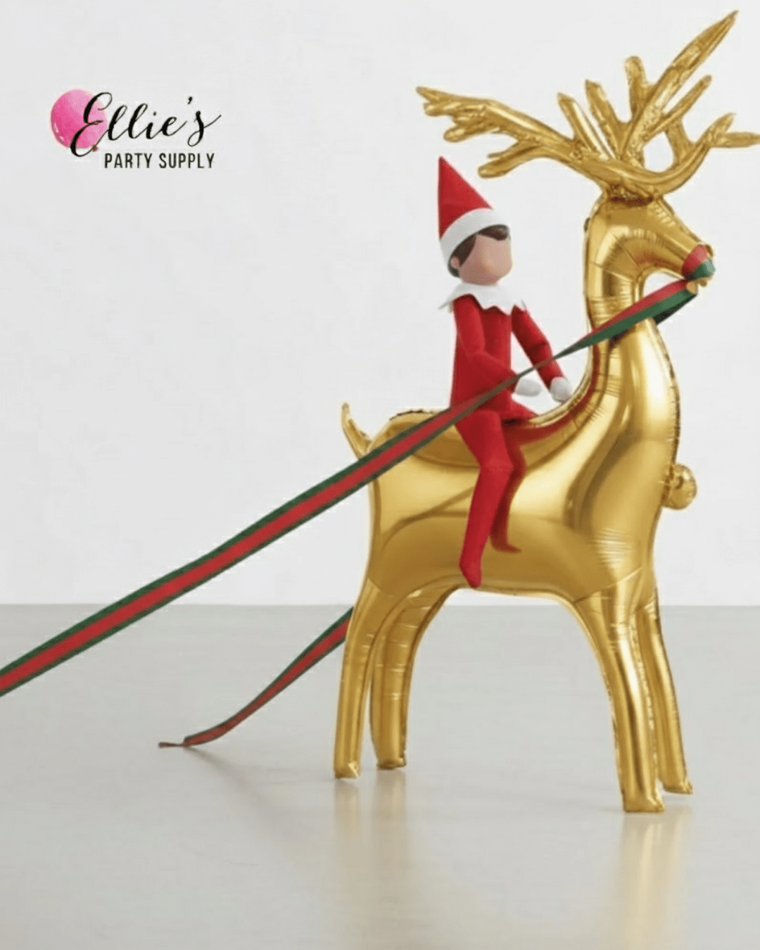 Elf on a Reindeer Balloon Ride Kit | Elf Figure Not Included - Ellie's Party Supply