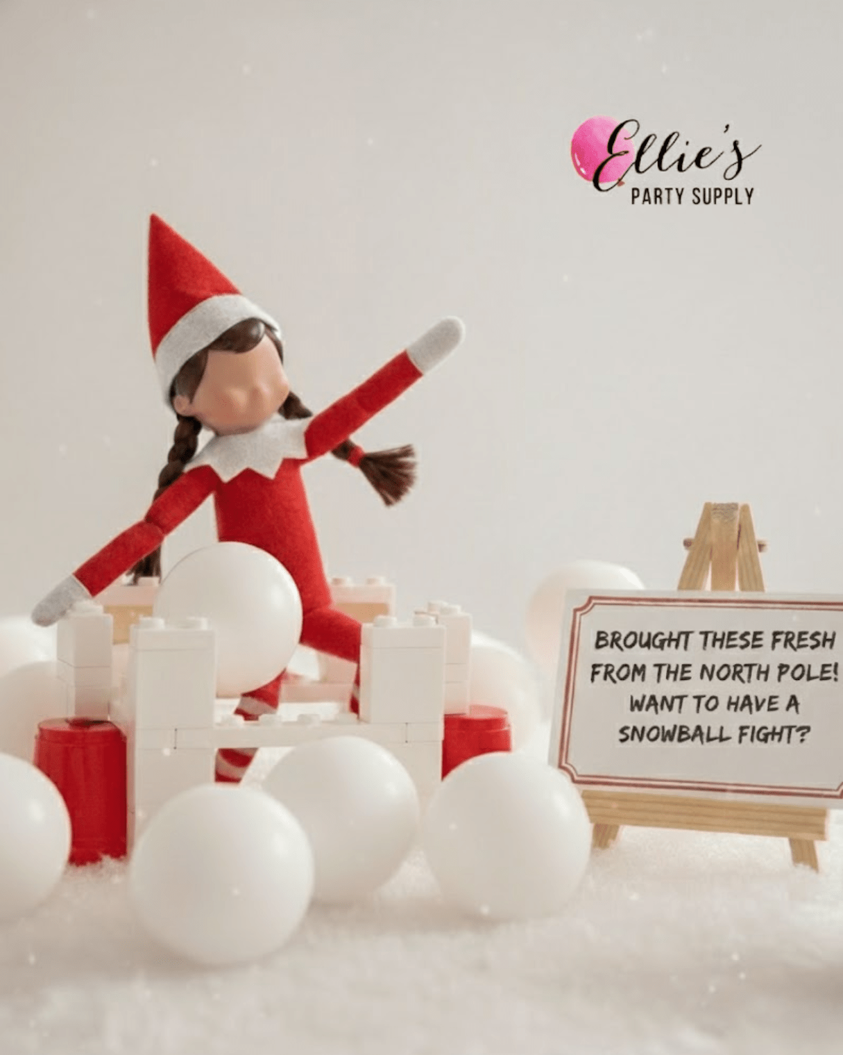 Elf Snowball Fight Balloon Kit | Elf Figure Not Included - Ellie's Party Supply