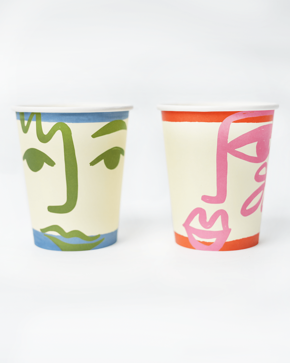 Face Party Cups (x 12) - Art Party Theme - Ellie's Party Supply