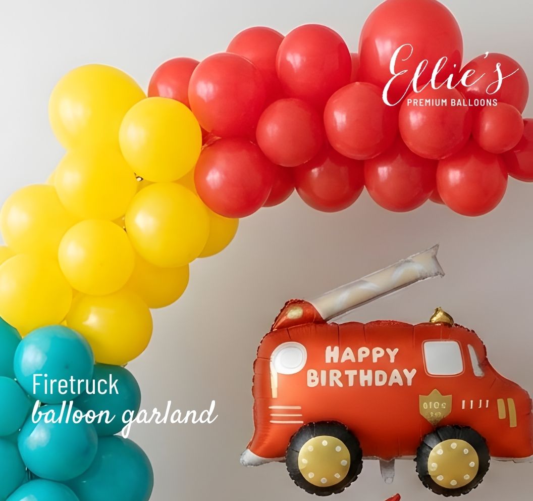 Fire Truck Balloon Garland Kit - Ellie's Party Supply