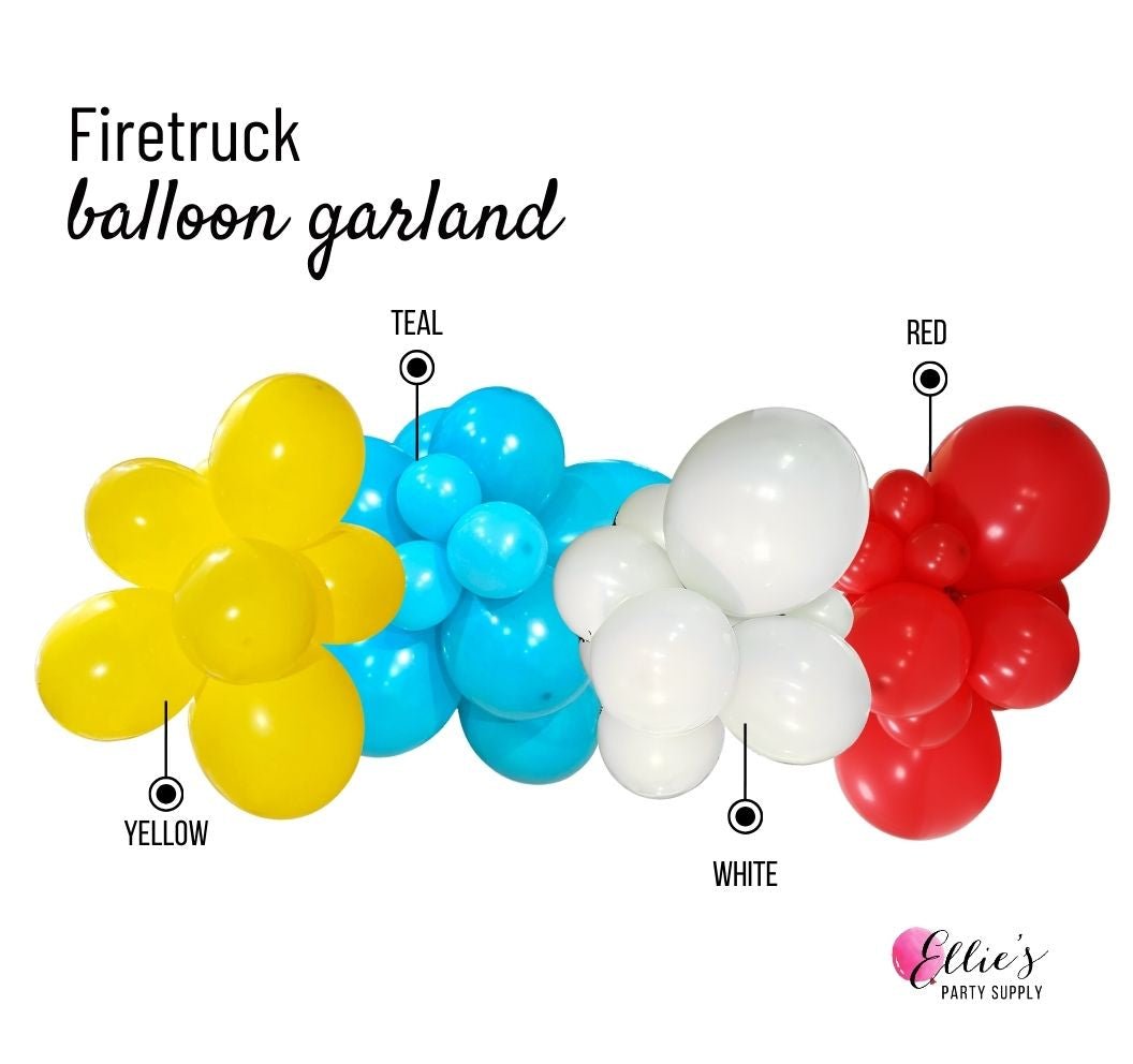 Fire Truck Balloon Garland Kit - Ellie's Party Supply