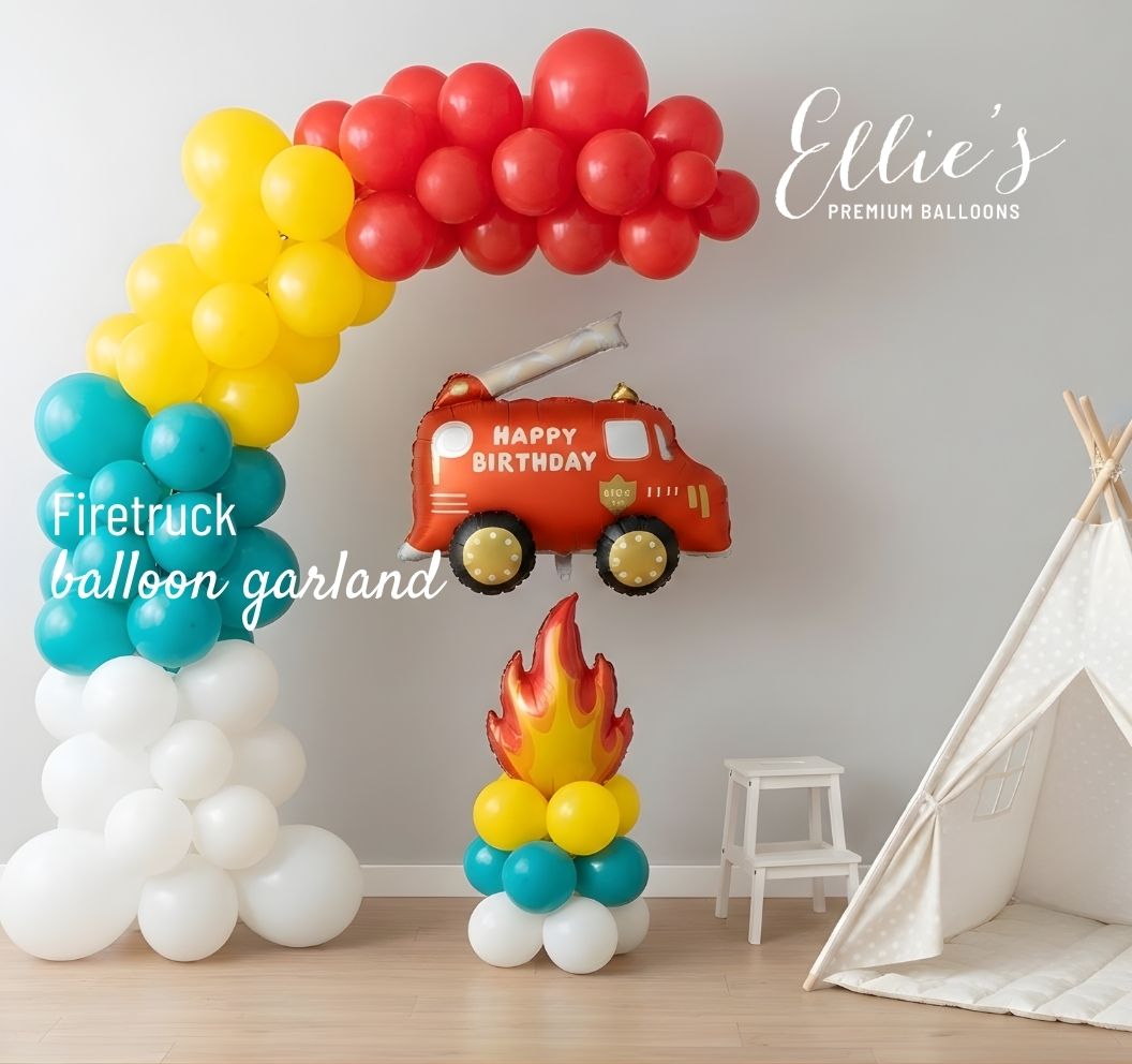 Fire Truck Balloon Garland Kit - Ellie's Party Supply