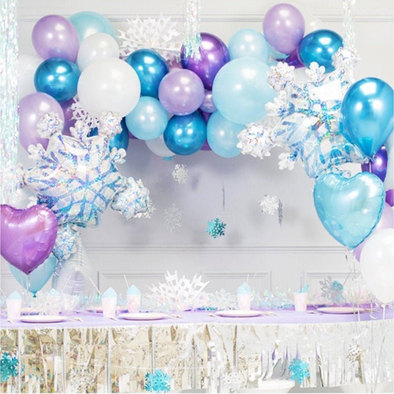 Winter Balloon Garland Kit | Icy Blue & Purple Party Decor - Ellie's Party Supply