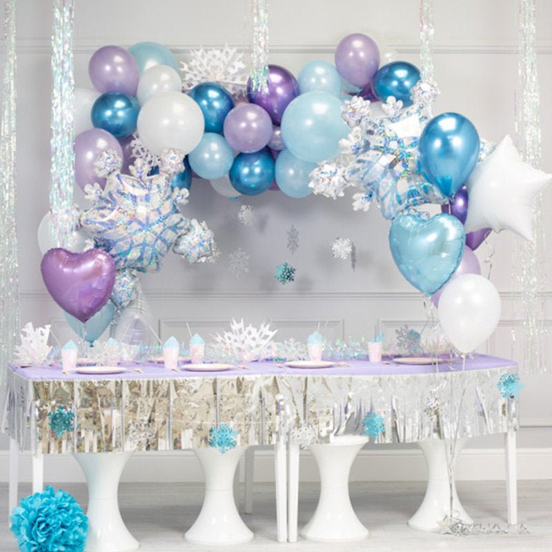 Winter Balloon Garland Kit | Icy Blue & Purple Party Decor - Ellie's Party Supply