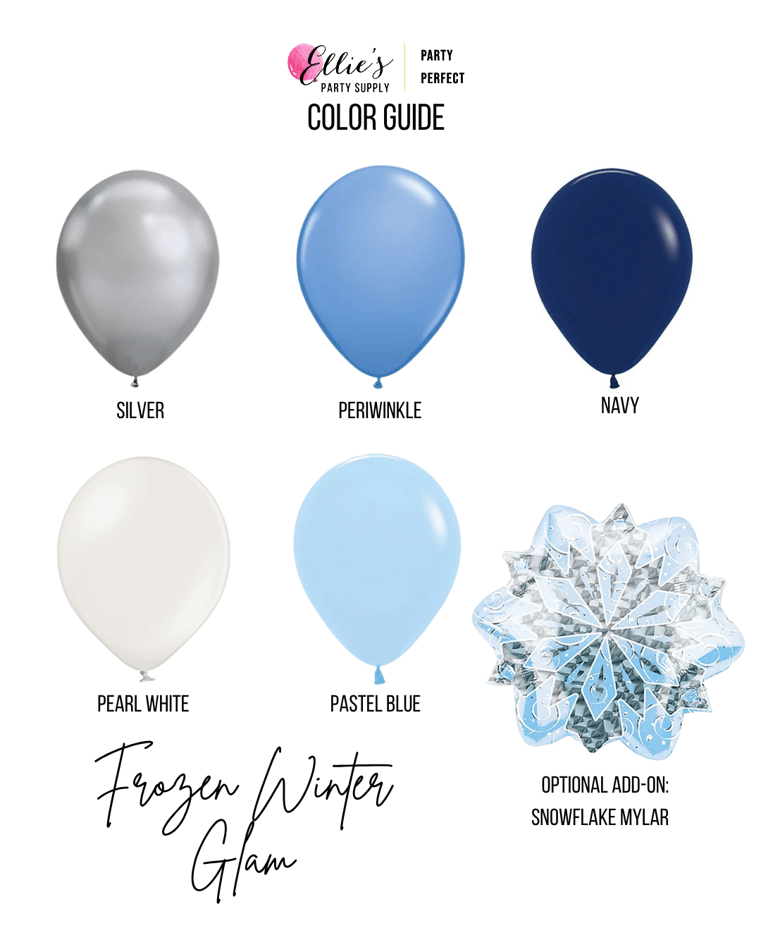 Frozen Winter Glam Balloon Garland Kit - Ellie's Party Supply