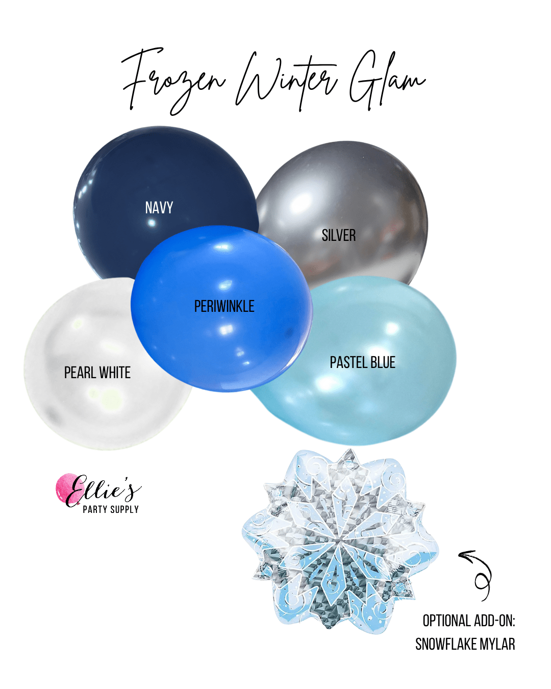 Frozen Winter Glam Balloon Garland Kit - Ellie's Party Supply