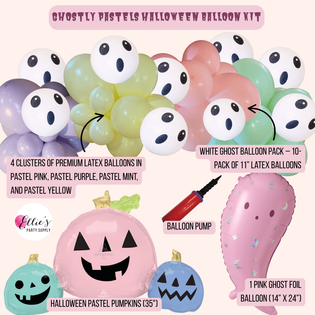 Ghostly Pastels Halloween Balloon Kit – Trunk or Treat - Ellie's Party Supply