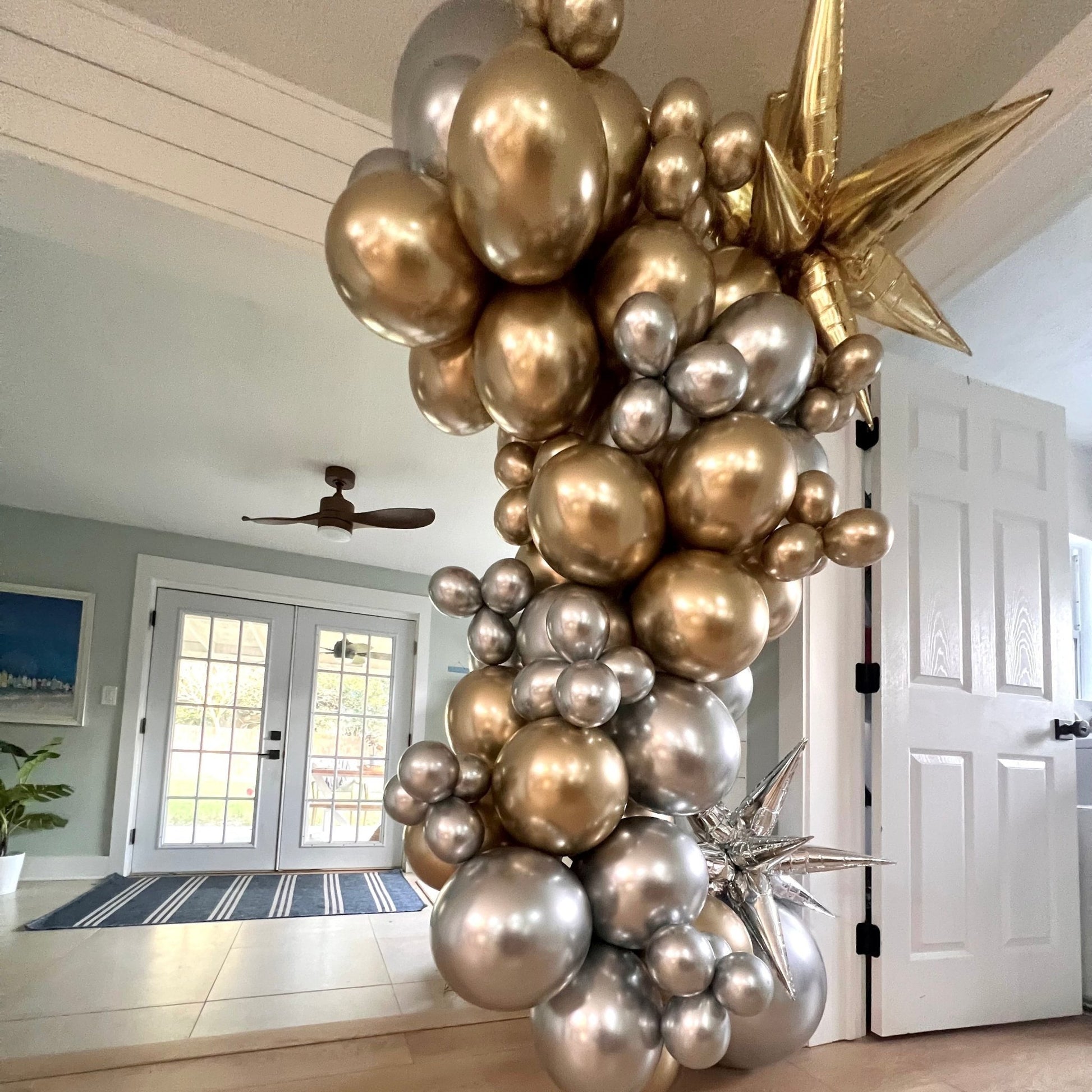 Glitz and Glam - Gold & Silver Balloon Arch Kit - 8 ft. Balloon Garland Kit - Ellie's Party Supply