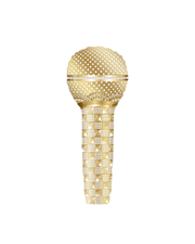 Gold Microphone Balloon – 36" - Ellie's Party Supply