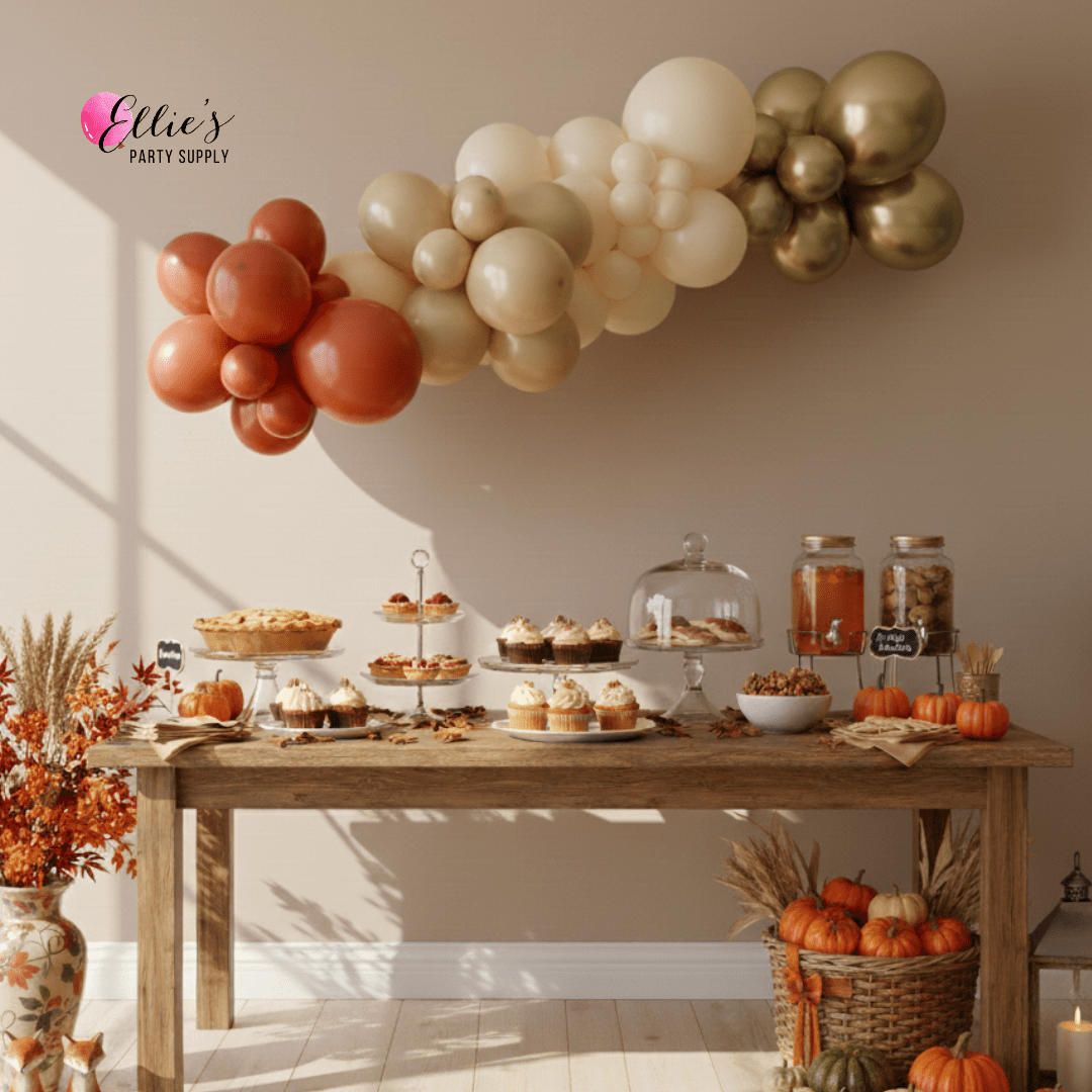 Golden Harvest Glow Balloon Cluster Set - Ellie's Party Supply