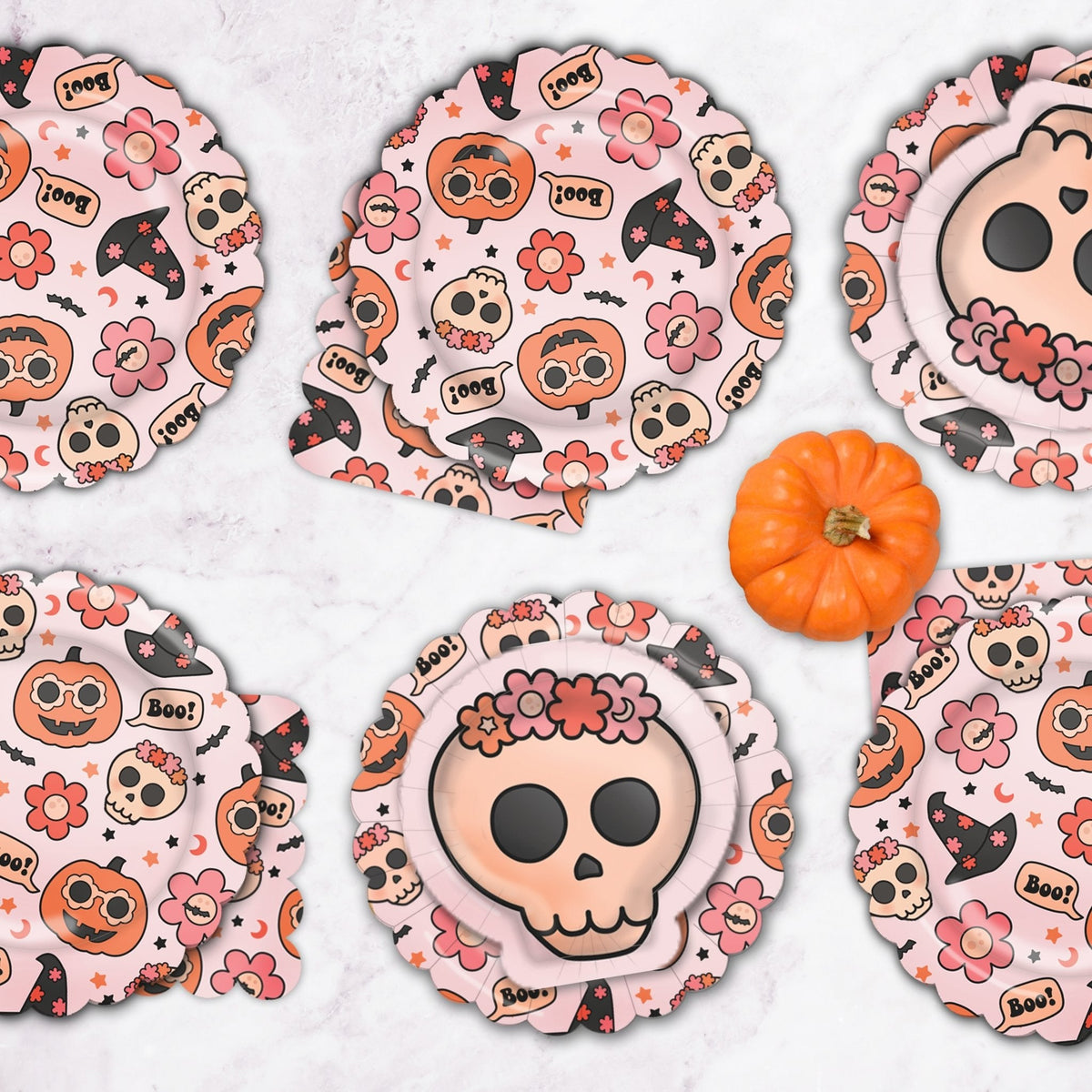 Groovy Halloween icon tableware set