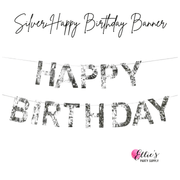 Happy Birthday Banner Silver - Ellie's Party Supply