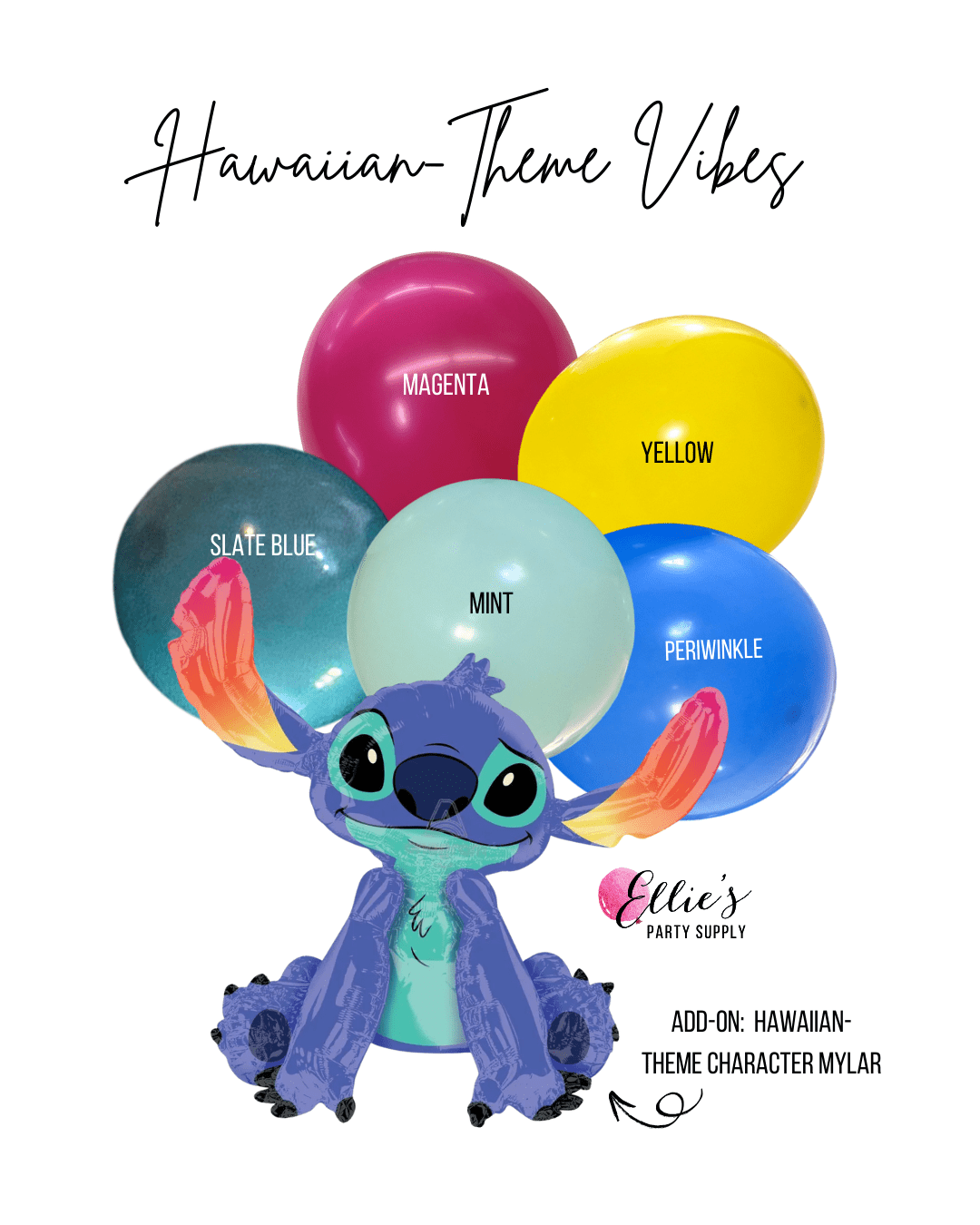 Hawaiian - Theme Character Vibes Balloon Garland Kit - Ellie's Party Supply