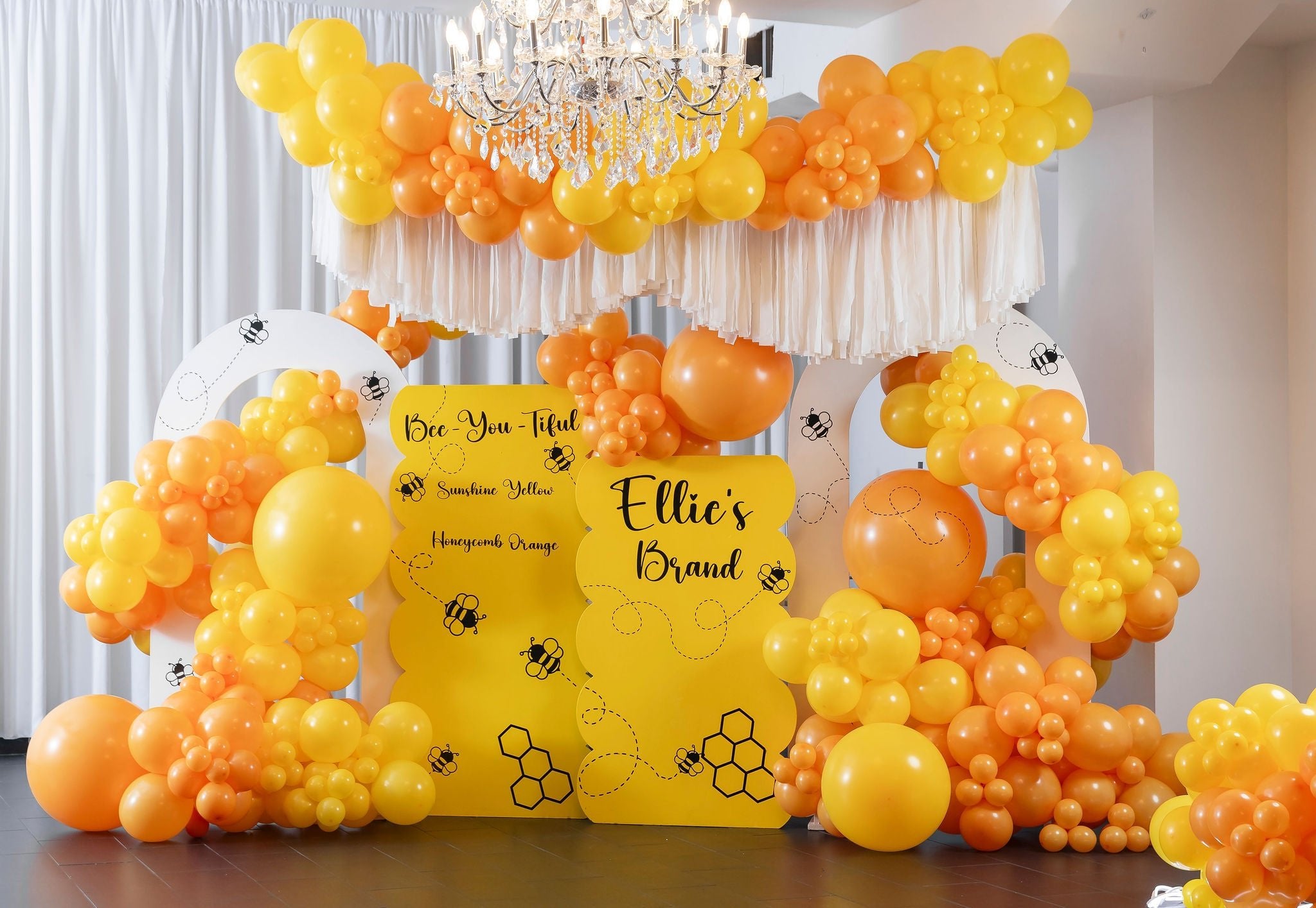 Honeycomb Balloons (Yellow Orange) | Bulk Latex Balloon Bags | DIY + Pro Packs - Ellie's Party Supply