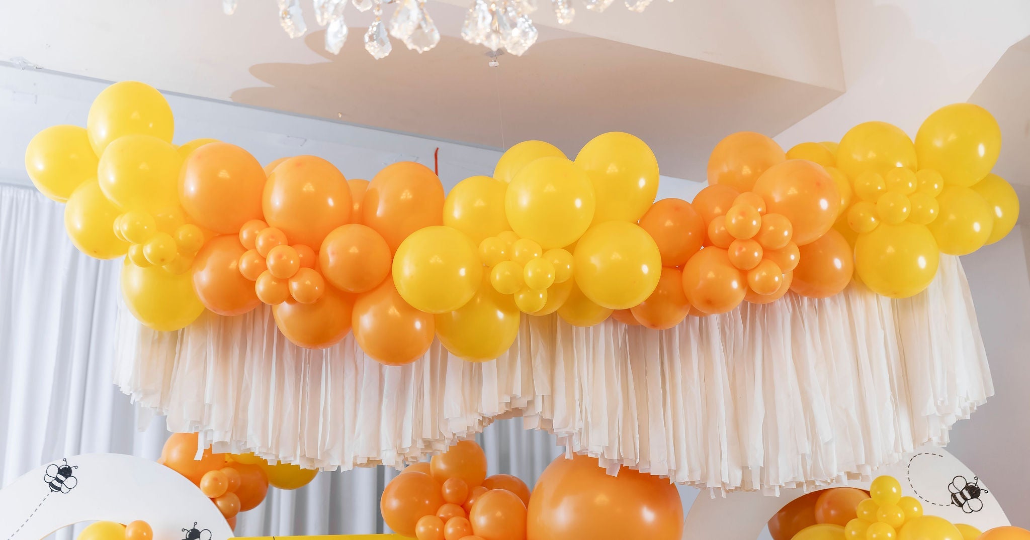 Honeycomb Balloons (Yellow Orange) | Bulk Latex Balloon Bags | DIY + Pro Packs - Ellie's Party Supply
