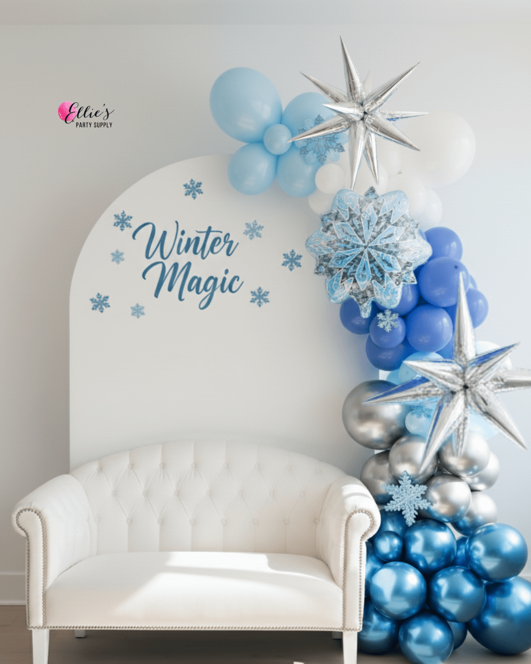 Icy Periwinkle Balloon Cluster Garland - Ellie's Party Supply