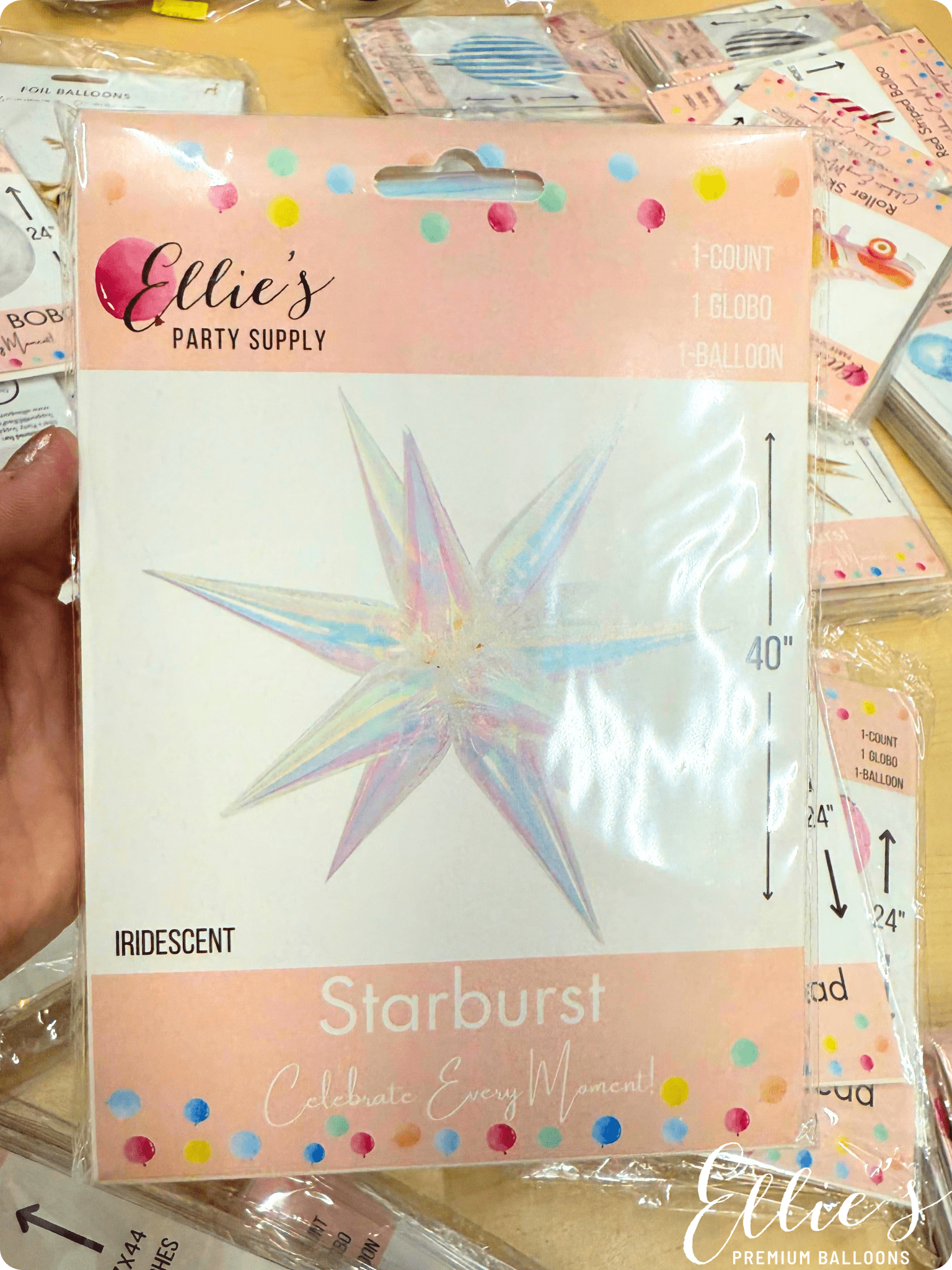 Iridescent Starburst Cluster Balloon – 26" or 40" | Ellie’s Party Supply - Ellie's Party Supply