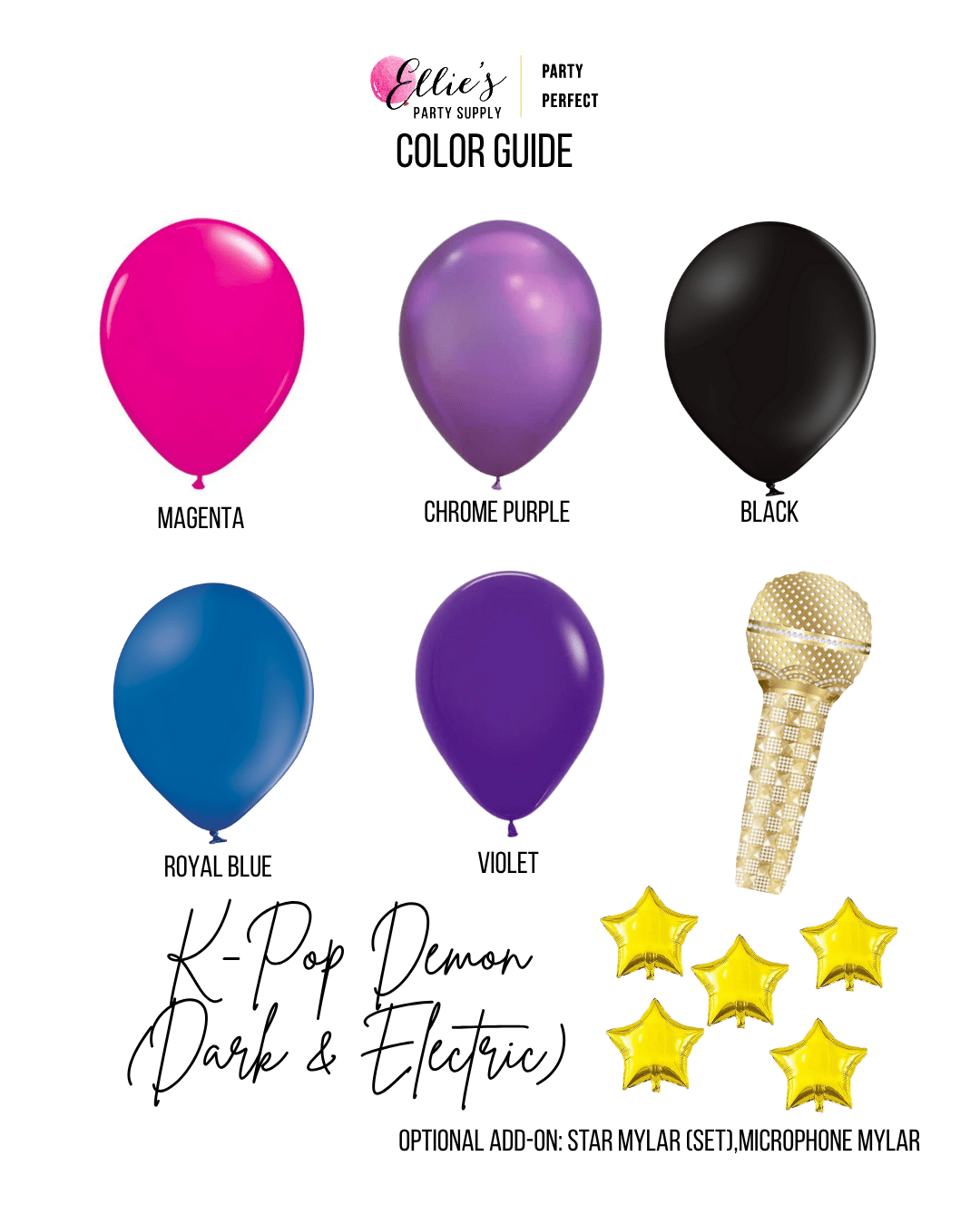 K - Pop Demon (Dark & Electric) Balloon Garland Kit - Ellie's Party Supply