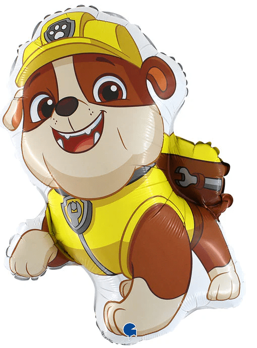 Licensed 29" Paw Patrol Rubble Foil Balloon – Party Decoration for Kids’ Birthday, Paw Patrol Theme - Ellie's Party Supply