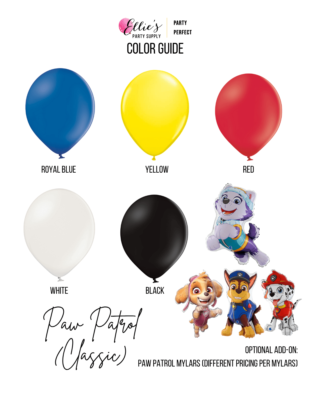 Licensed Paw Patrol (Classic) Balloon Garland Kit - Ellie's Party Supply