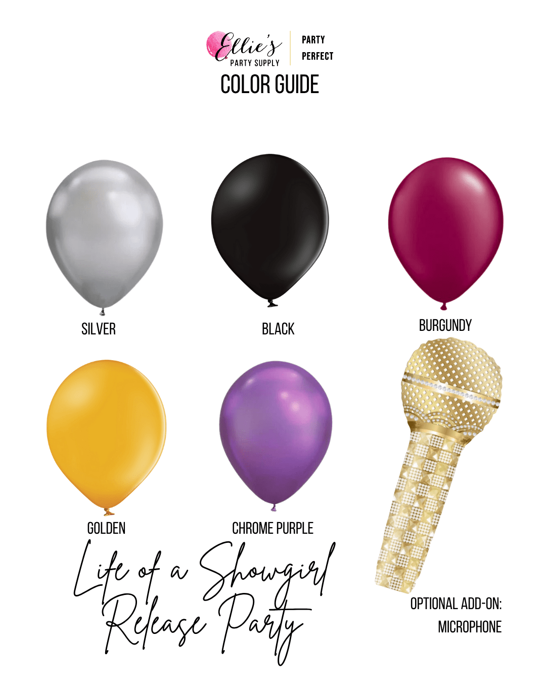 Life of a Showgirl Release Party Balloon Garland Kit - Ellie's Party Supply