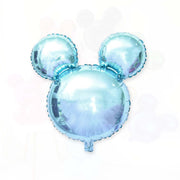 Light Blue Mouse Head Foil Balloon - Ellie's Party Supply