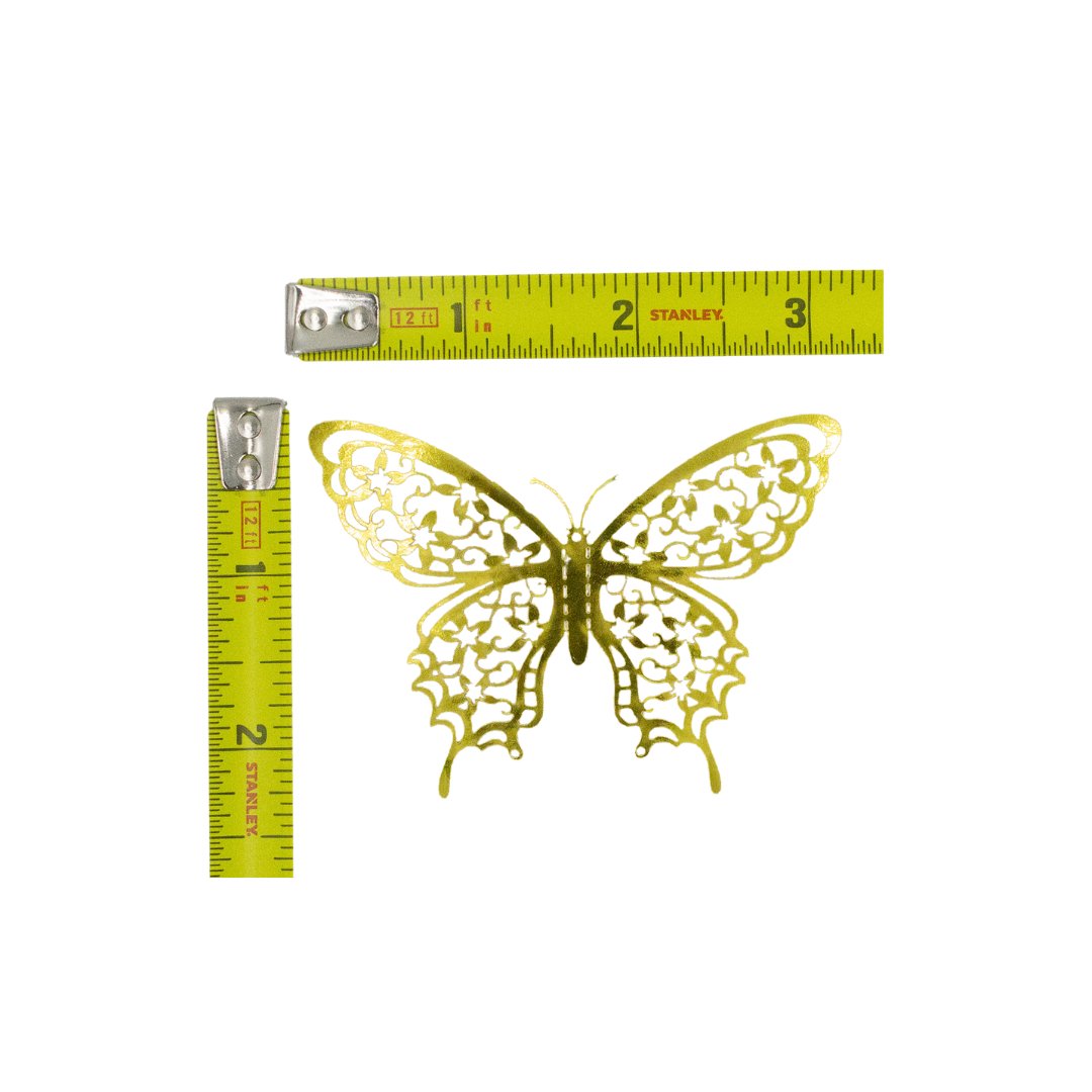 Metallic Gold 3D Butterfly Decor (Set of 12) - Ellie's Party Supply