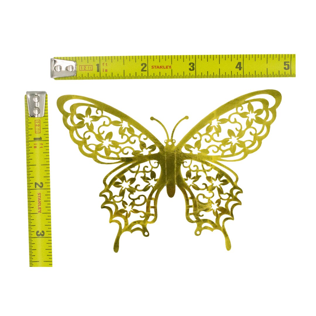Metallic Gold 3D Butterfly Decor (Set of 12) - Ellie's Party Supply