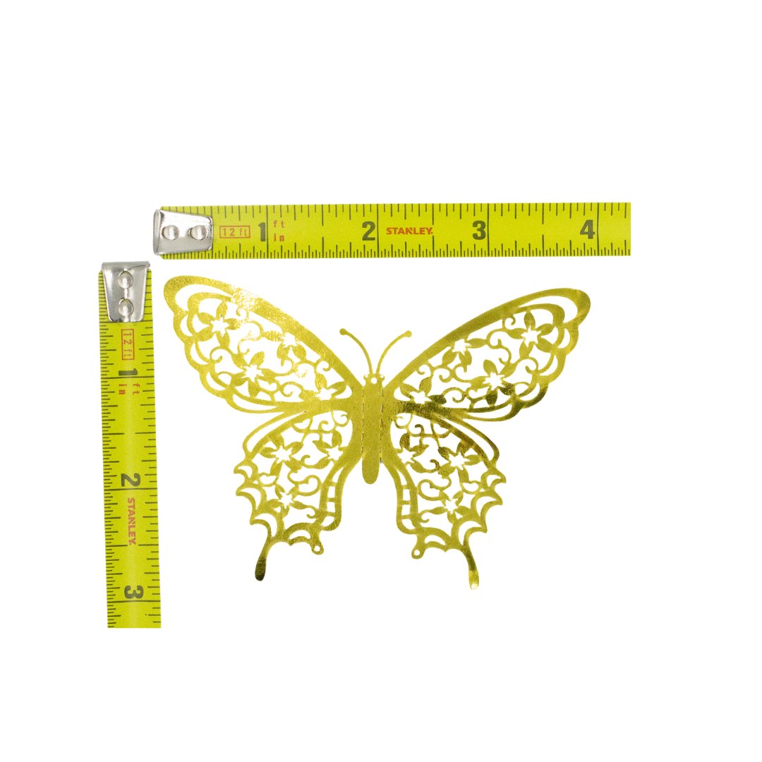 Metallic Gold 3D Butterfly Decor (Set of 12) - Ellie's Party Supply