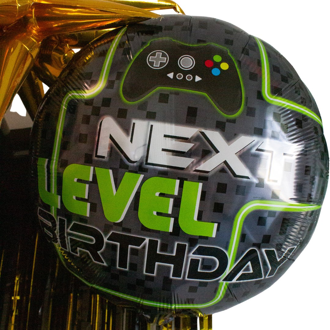 Next Level Birthday Round Foil Balloon (18 Inches) - Ellie's Party Supply