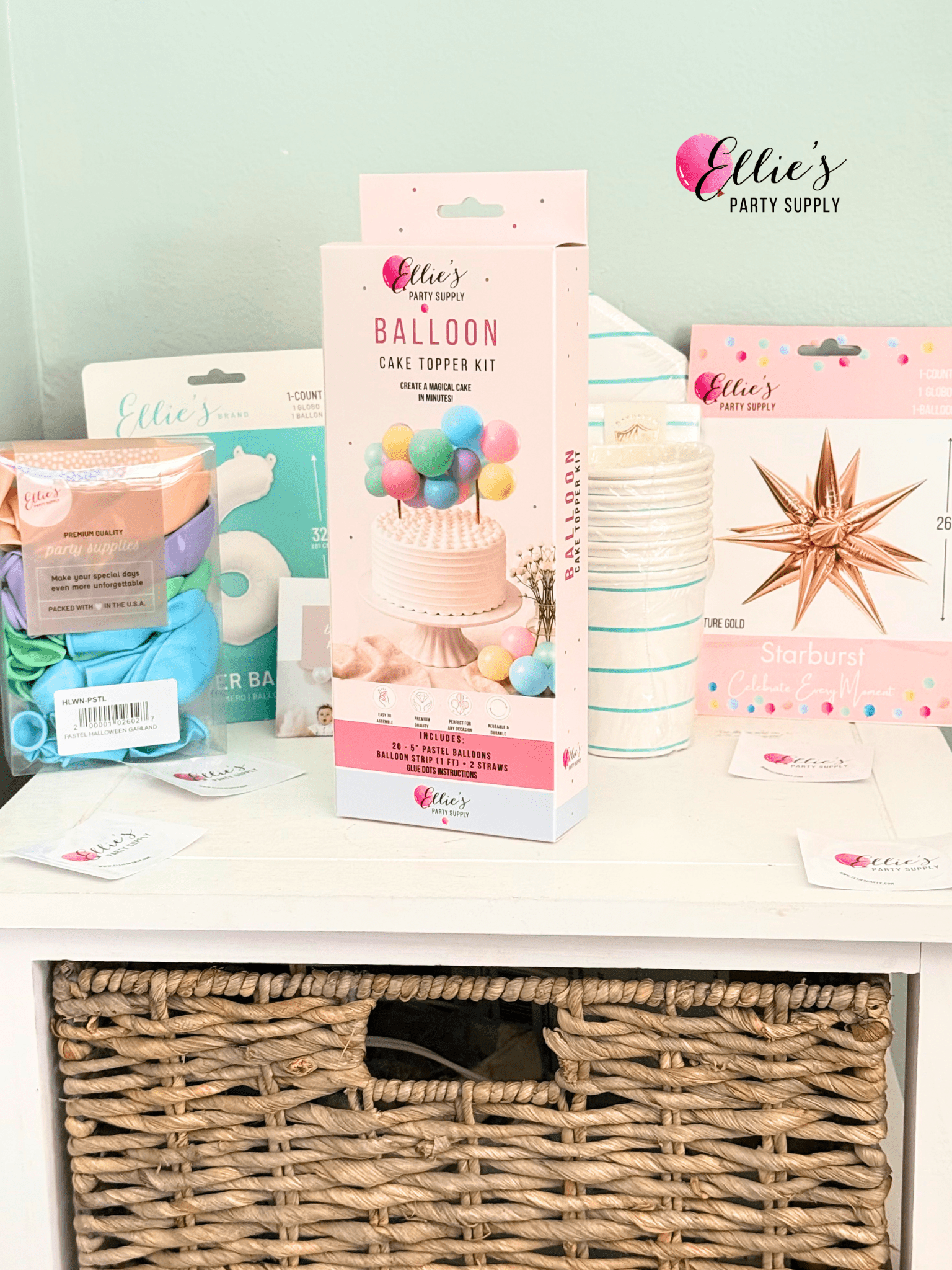 Pastel Mini Balloon Cake Topper Kit – Aesthetic Party Decor for Birthdays & Celebrations - Ellie's Party Supply