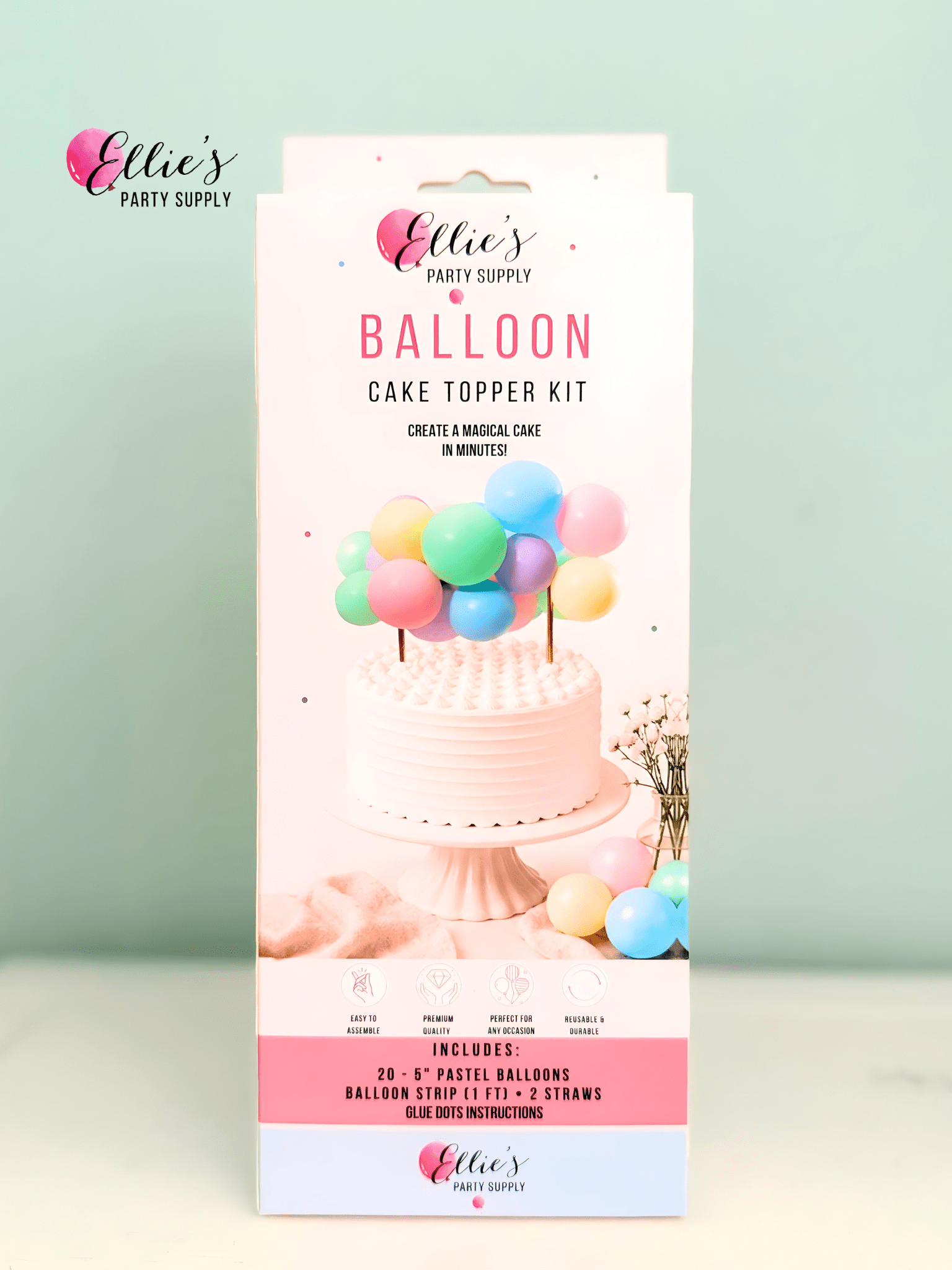 Pastel Mini Balloon Cake Topper Kit – Aesthetic Party Decor for Birthdays & Celebrations - Ellie's Party Supply