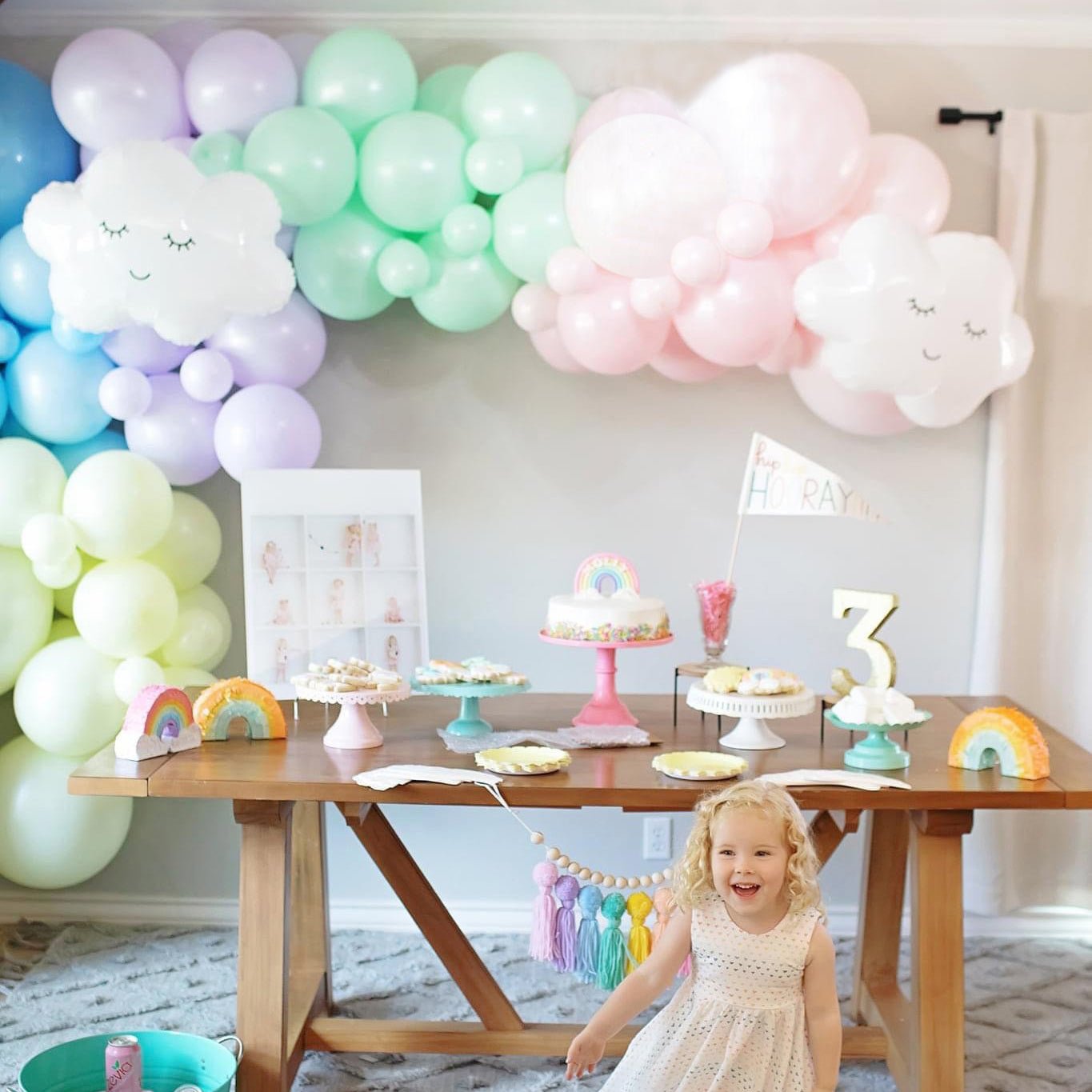 Pastel Rainbow Balloon Garland Kit | Pastel Pink, Blue, Yellow, Green & Purple | Birthdays, Bridal Showers, Beach Days & More - Ellie's Party Supply
